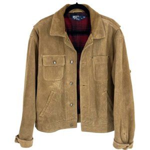 Vintage Ralph Lauren Polo Jacket Suede Leather RRL Style Grail Tartan Plaid